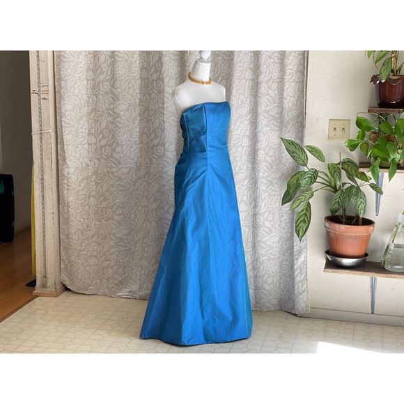 Rare Vintage 90’s Gunne Sax Blue Iridescent Evening Gown Prom Dress Size 5/5 - Picture 4 of 10